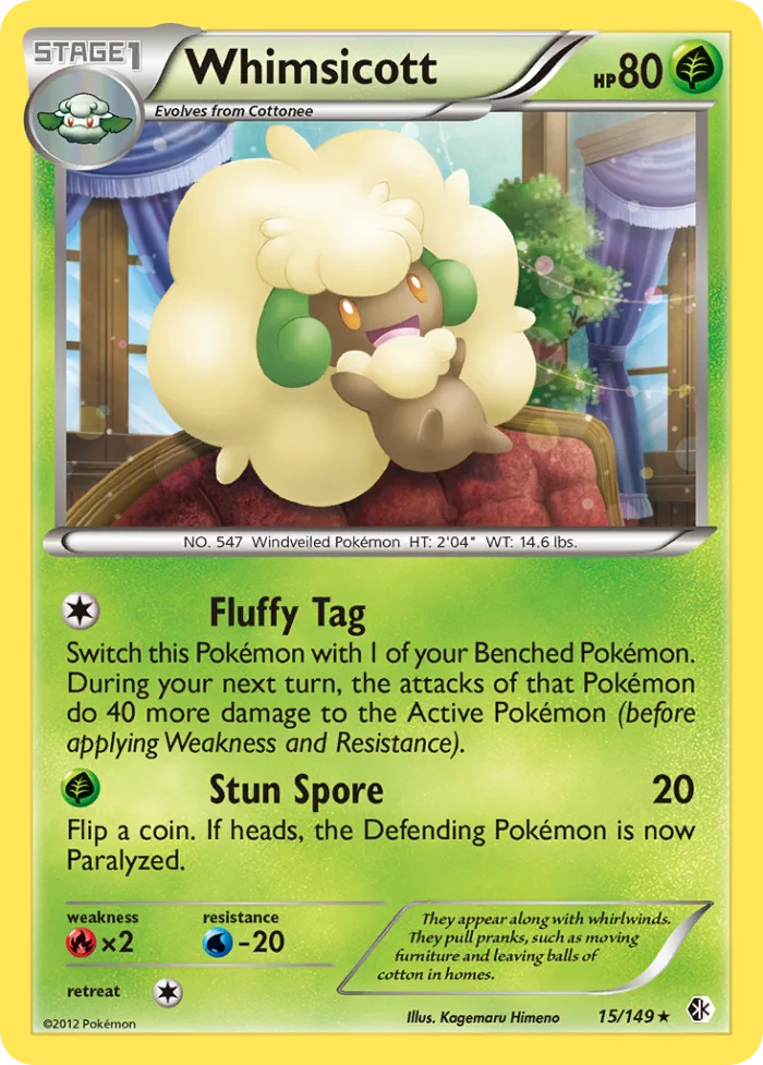Whimsicott #15 Boundaries Crossed Pokemon card