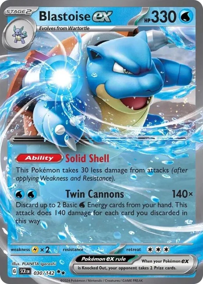 Blastoise ex #30 Stellar Crown Pokemon card