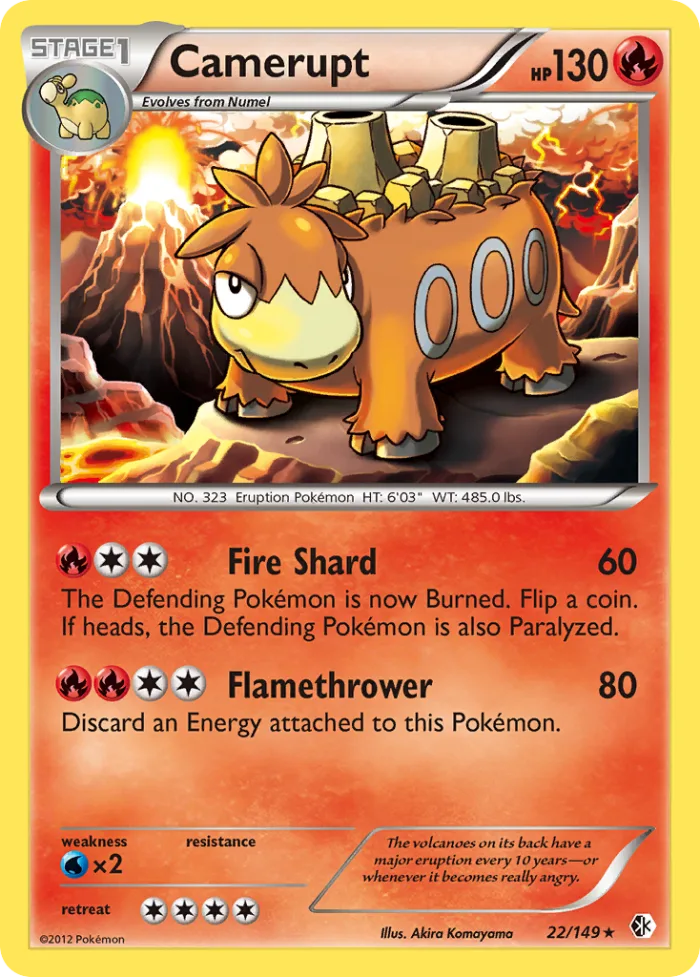 Camerupt #22 Boundaries Crossed Pokemon card