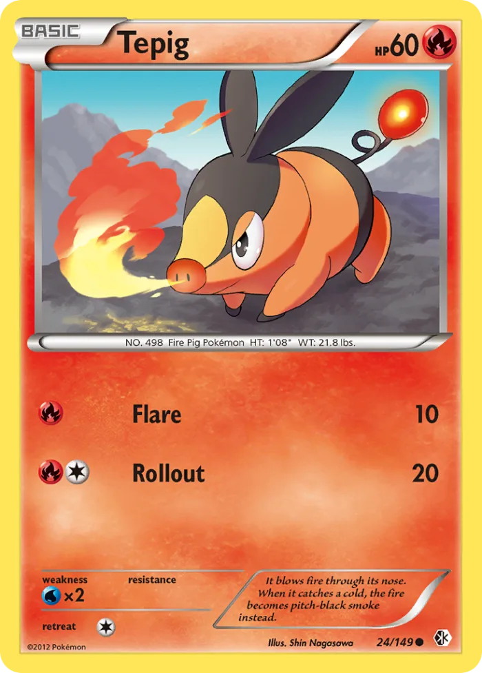 Tepig #24 Boundaries Crossed Pokemon card