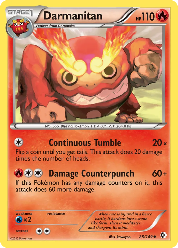 Darmanitan #28 Boundaries Crossed Pokemon card
