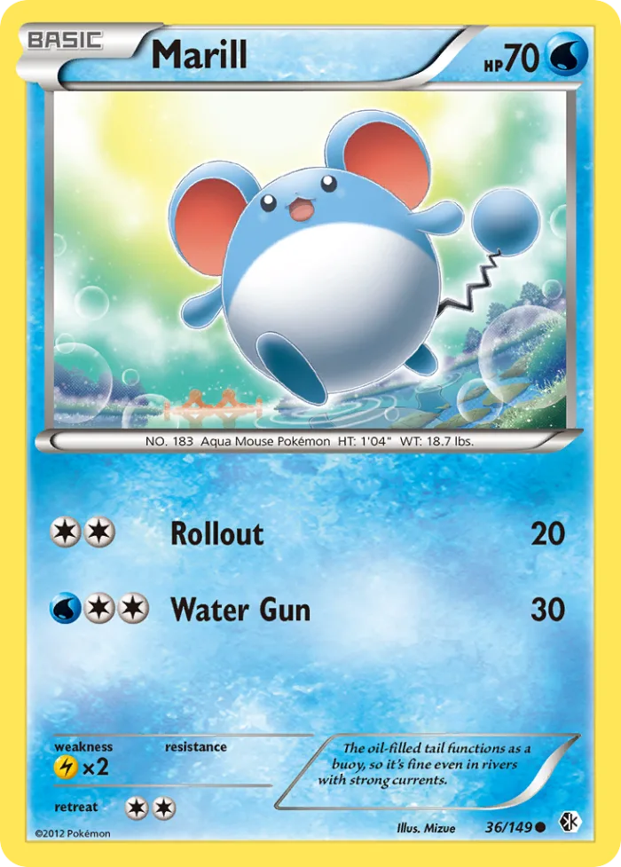 Marill #36 Boundaries Crossed Pokemon card