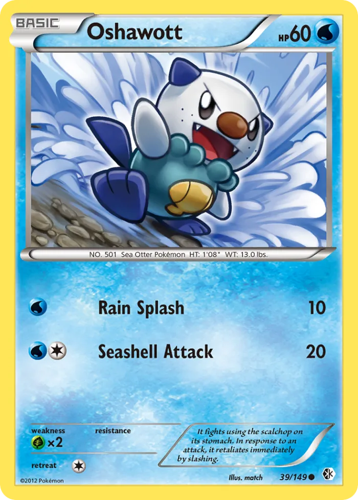 Oshawott #39 Boundaries Crossed Pokemon card