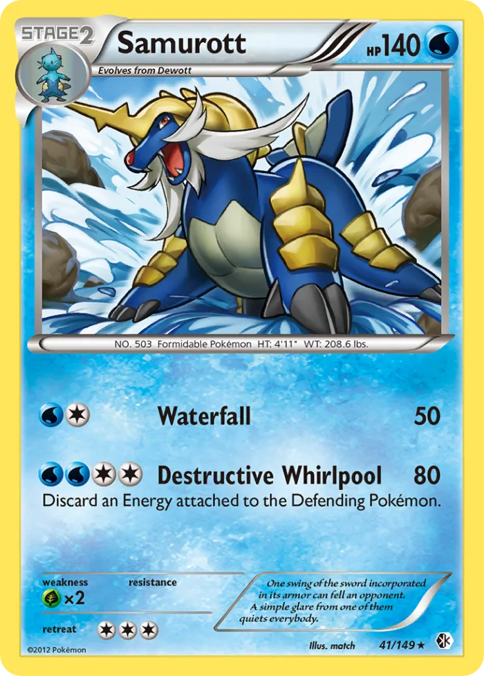 Samurott #41 Boundaries Crossed Pokemon card