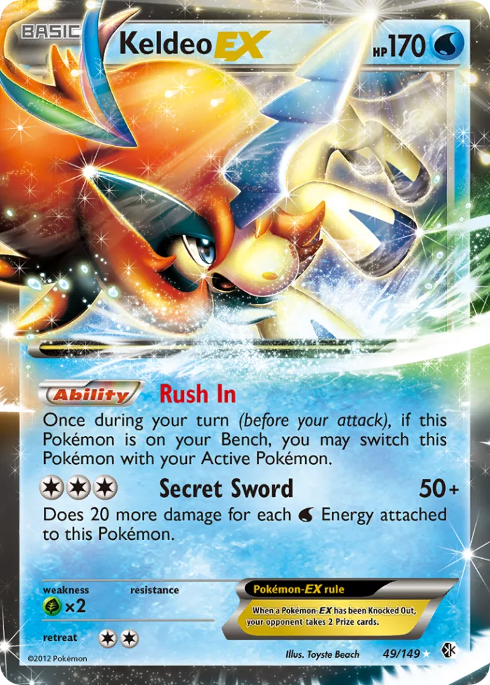 Keldeo-EX #49 Boundaries Crossed Pokemon card