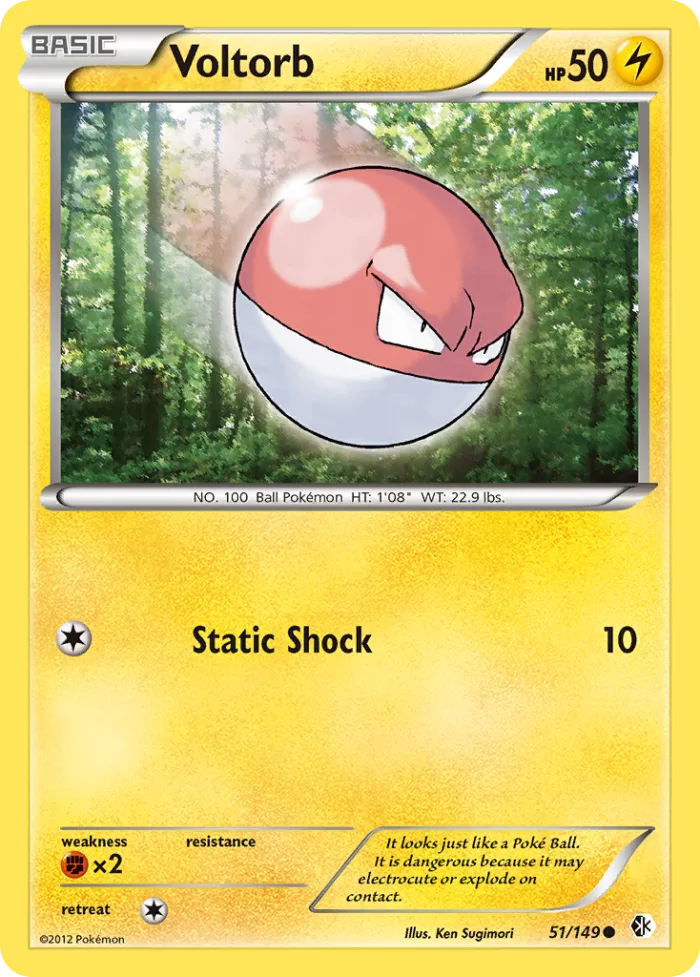 Voltorb #51 Boundaries Crossed Pokemon card