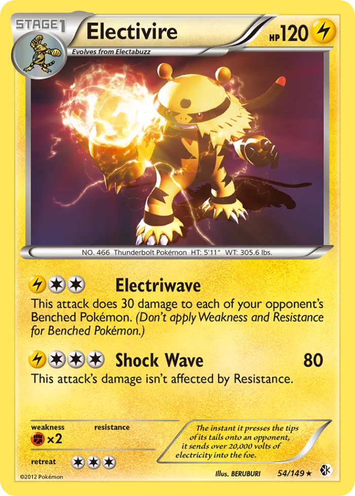 Electivire #54 Boundaries Crossed Pokemon card
