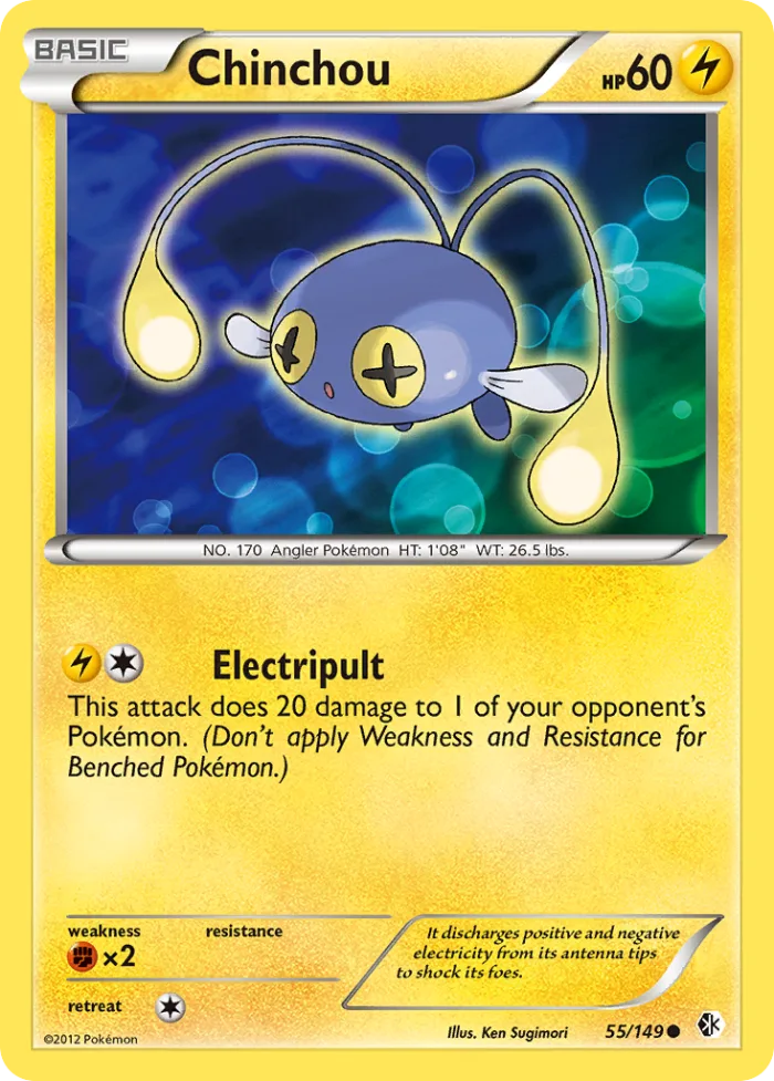 Chinchou #55 Boundaries Crossed Pokemon card