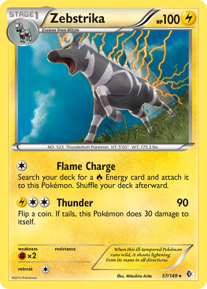 Zebstrika #57 Boundaries Crossed Pokemon card