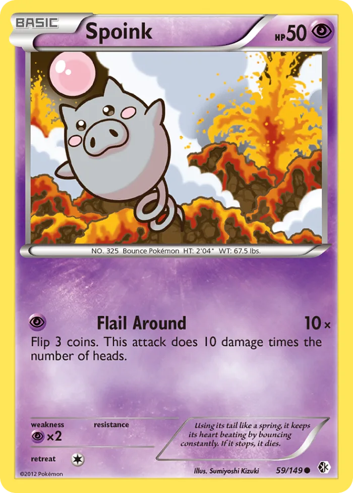 Spoink #59 Boundaries Crossed Pokemon card