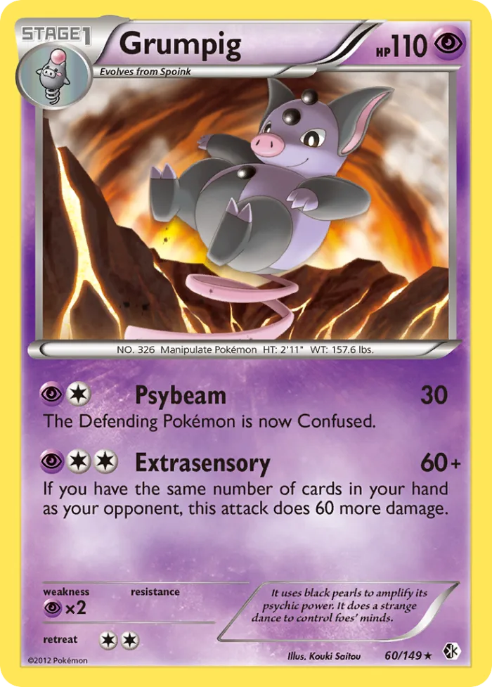 Grumpig #60 Boundaries Crossed Pokemon card