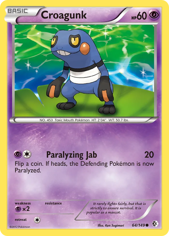 Croagunk #64 Boundaries Crossed Pokemon card