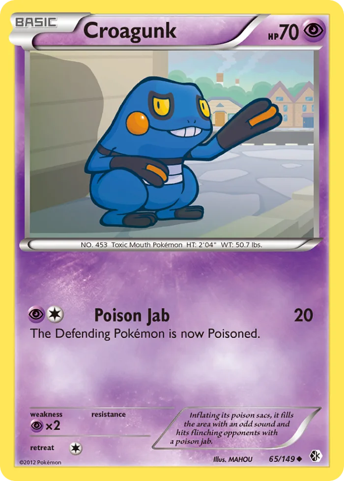 Croagunk #65 Boundaries Crossed Pokemon card
