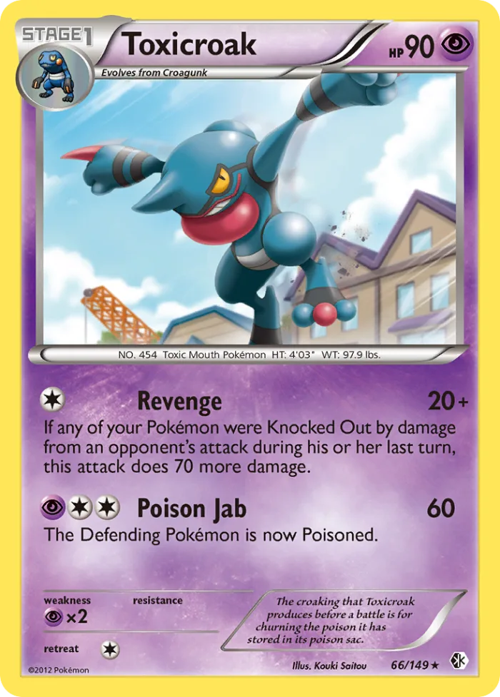 Toxicroak #66 Boundaries Crossed Pokemon card