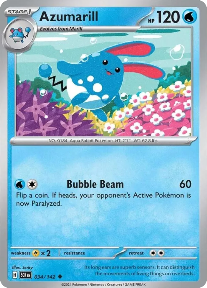 Azumarill #34 Stellar Crown Pokemon card
