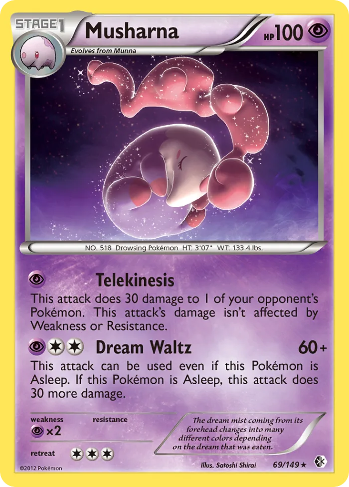 Musharna #69 Boundaries Crossed Pokemon card