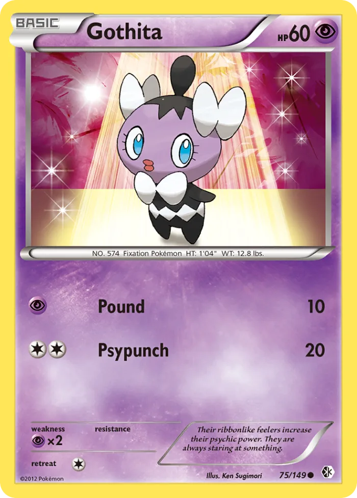 Gothita #75 Boundaries Crossed Pokemon card
