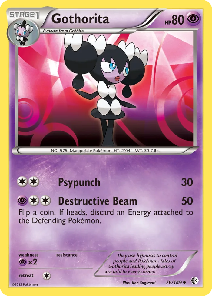 Gothorita #76 Boundaries Crossed Pokemon card