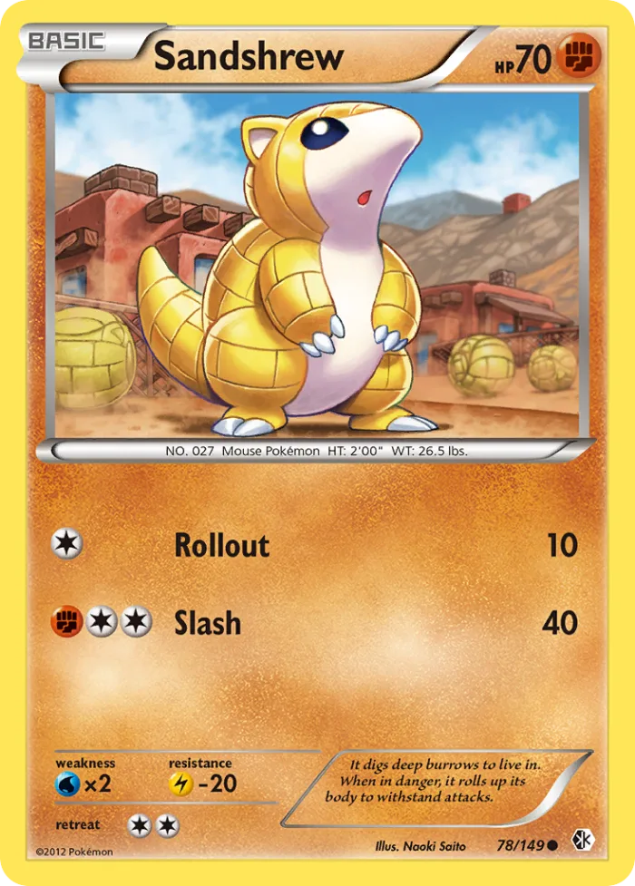Sandshrew #78 Boundaries Crossed Pokemon card