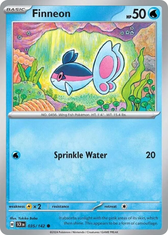Finneon #35 Stellar Crown Pokemon card