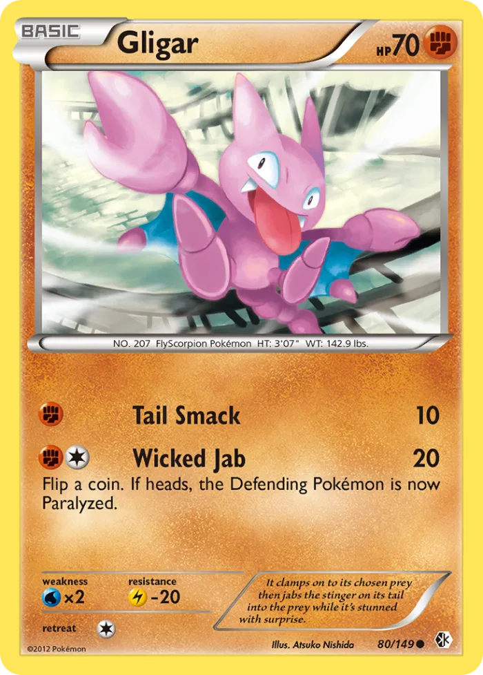 Gligar #80 Boundaries Crossed Pokemon card