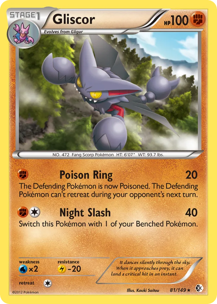 Gliscor #81 Boundaries Crossed Pokemon card
