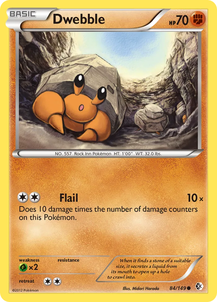 Dwebble #84 Boundaries Crossed Pokemon card