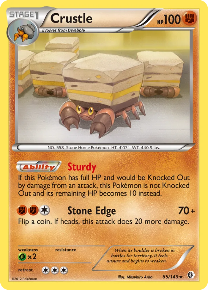 Crustle #85 Boundaries Crossed Pokemon card