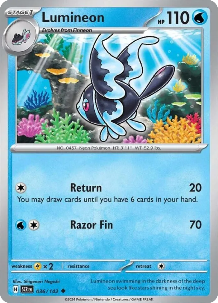 Lumineon #36 Stellar Crown Pokemon card