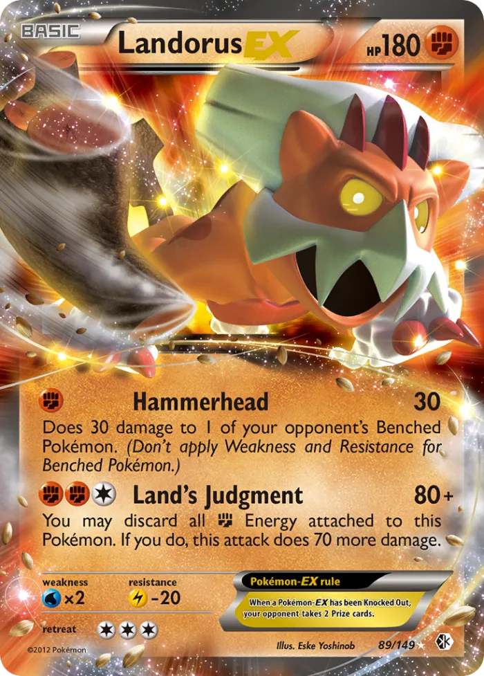 Landorus-EX #89 Boundaries Crossed Pokemon card