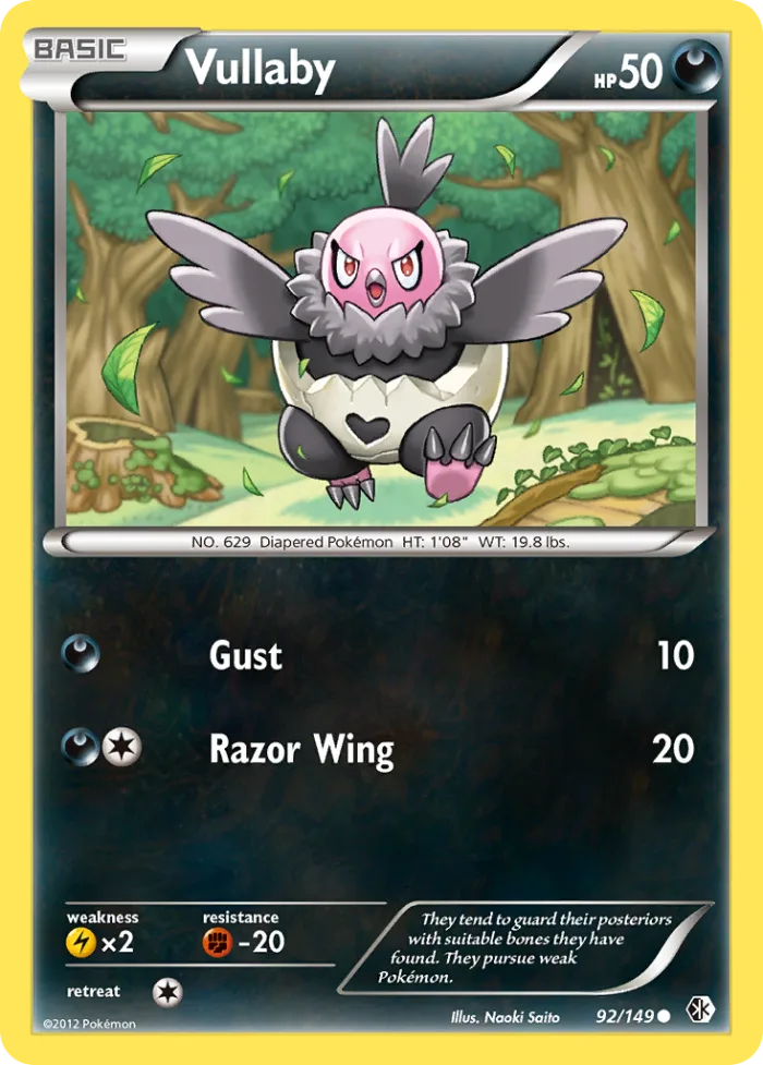 Vullaby #92 Boundaries Crossed Pokemon card