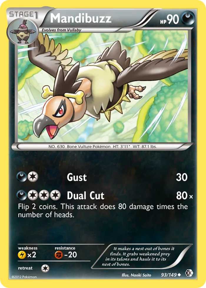 Mandibuzz #93 Boundaries Crossed Pokemon card