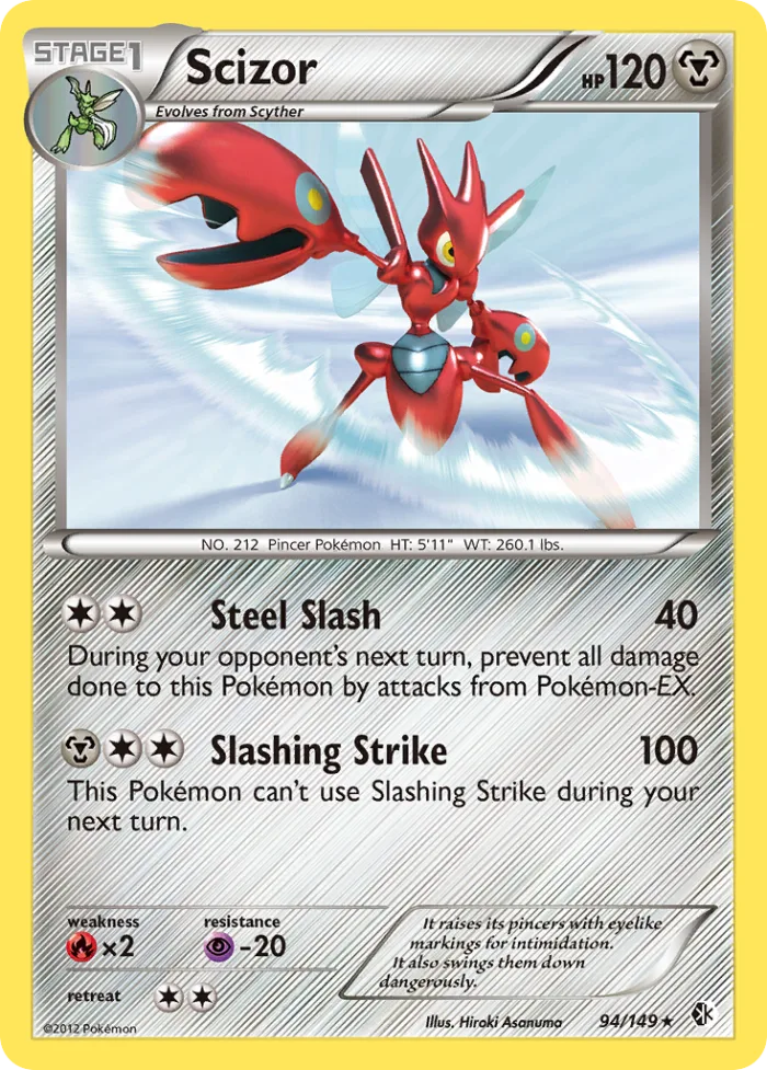 Scizor #94 Boundaries Crossed Pokemon card