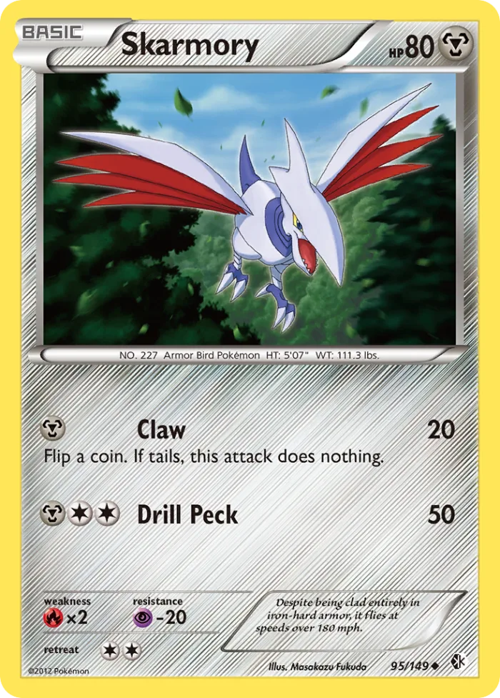 Skarmory #95 Boundaries Crossed Pokemon card