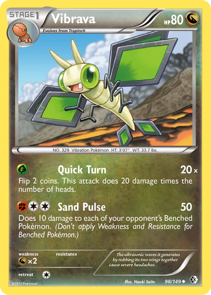 Vibrava #98 Boundaries Crossed Pokemon card