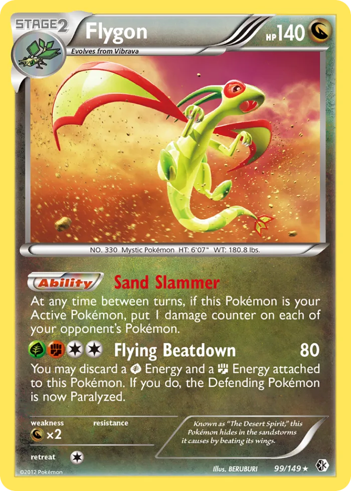 Flygon #99 Boundaries Crossed Pokemon card