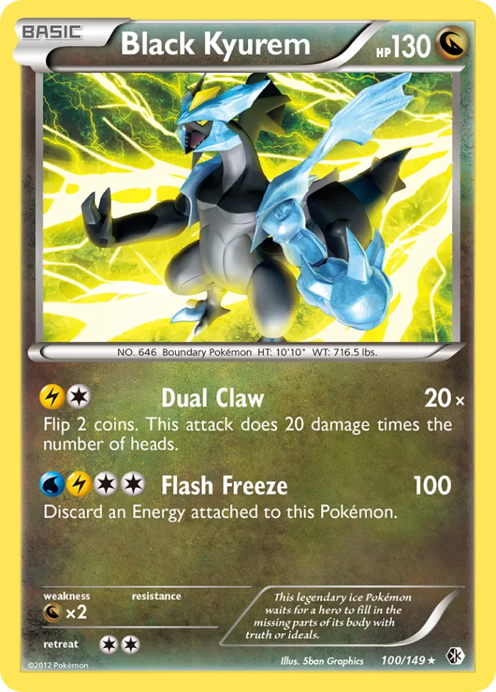 Black Kyurem #100 Boundaries Crossed Pokemon card