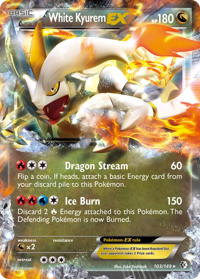 White Kyurem-EX #103 Boundaries Crossed Pokemon card