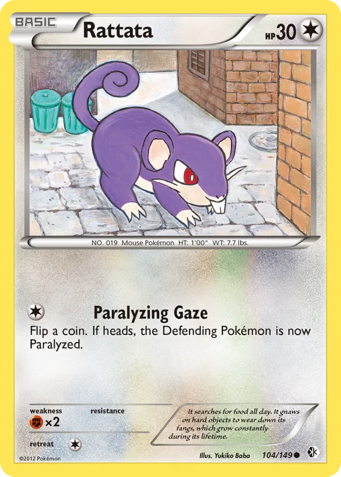Rattata #104 Boundaries Crossed Pokemon card