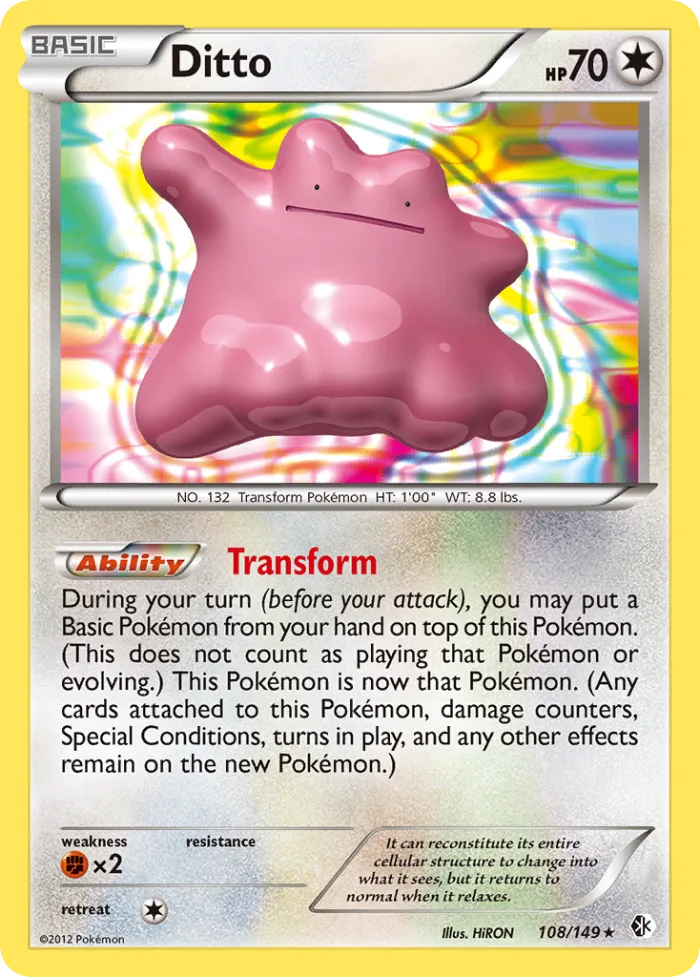 Ditto #108 Boundaries Crossed Pokemon card