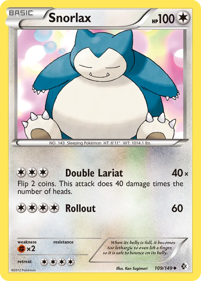 Snorlax #109 Boundaries Crossed Pokemon card