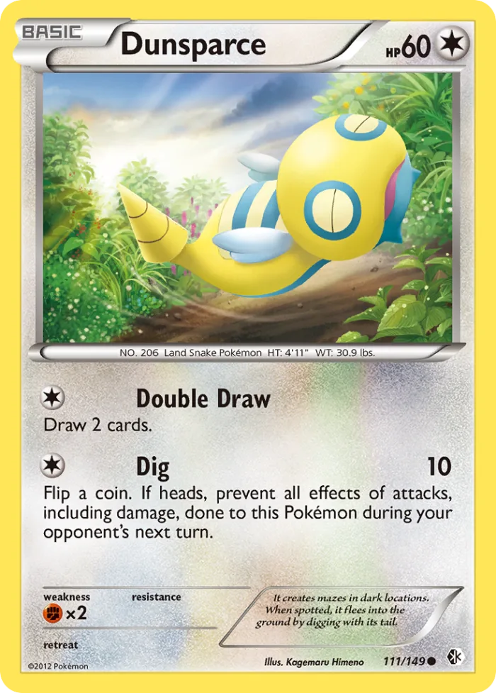 Dunsparce #111 Boundaries Crossed Pokemon card