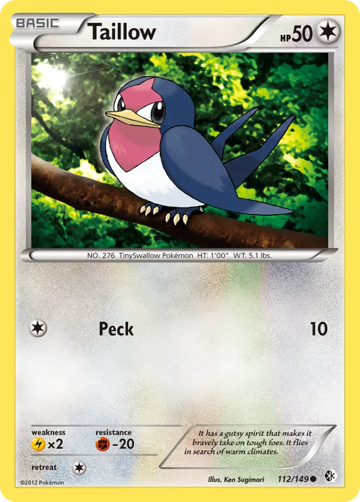 Taillow #112 Boundaries Crossed Pokemon card