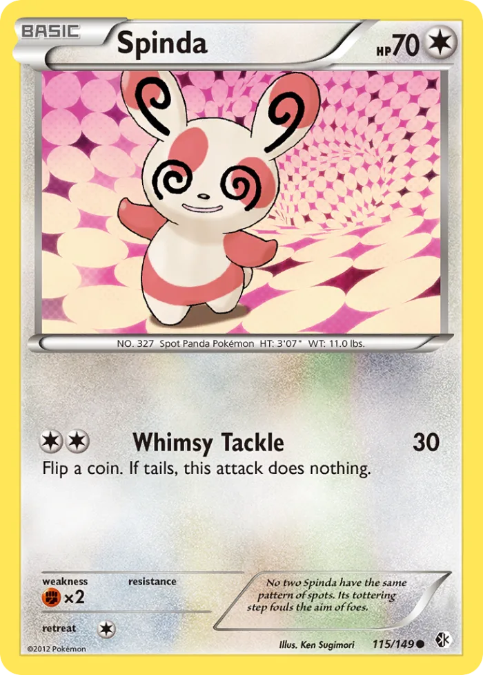 Spinda #115 Boundaries Crossed Pokemon card