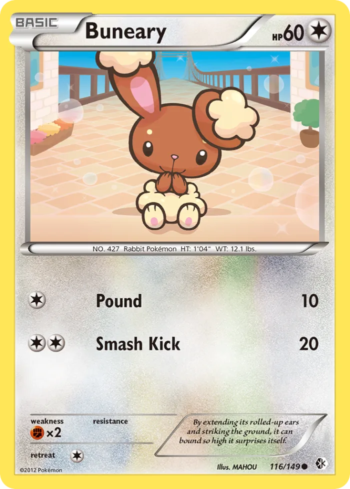 Buneary #116 Boundaries Crossed Pokemon card