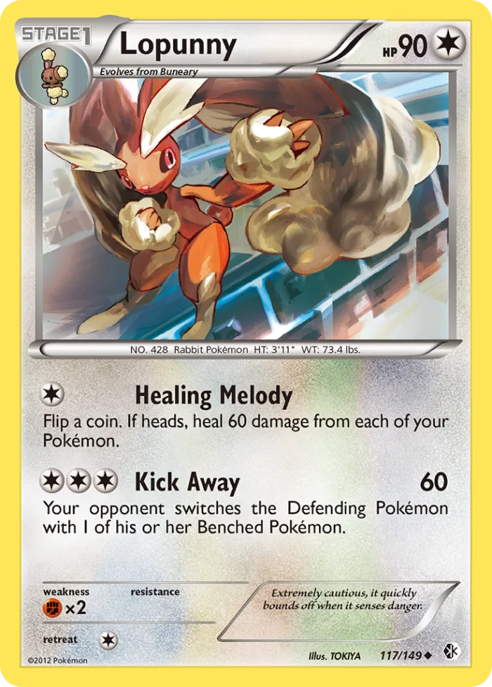 Lopunny #117 Boundaries Crossed Pokemon card
