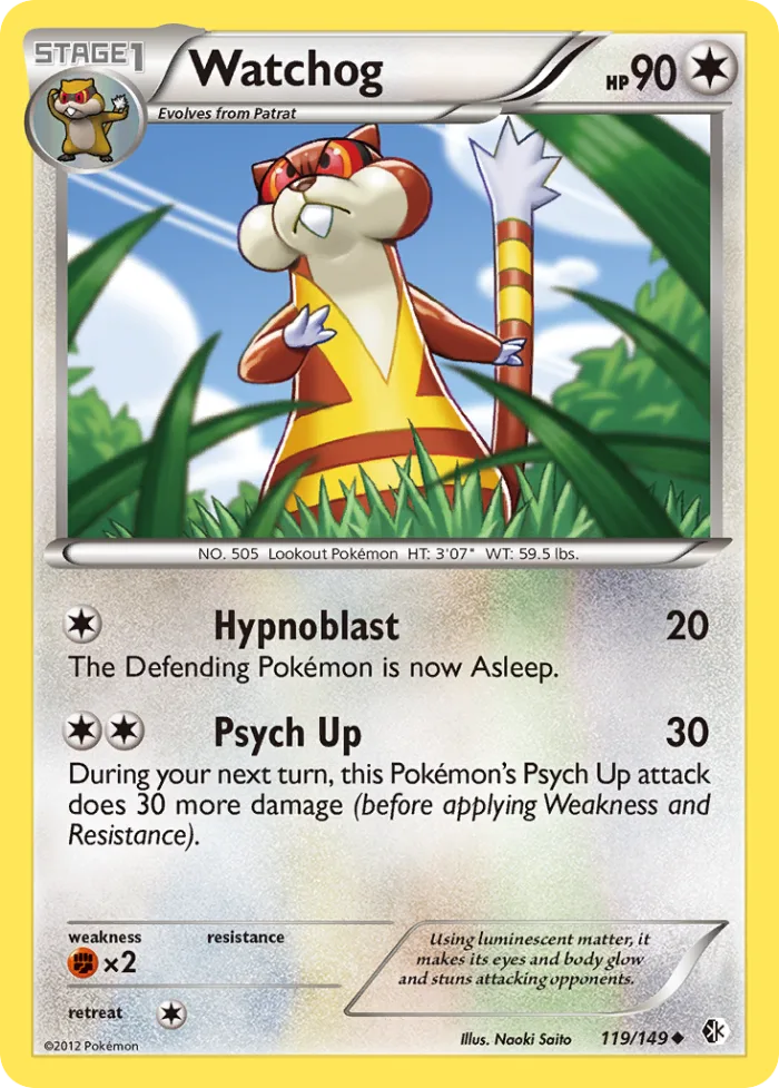Watchog #119 Boundaries Crossed Pokemon card
