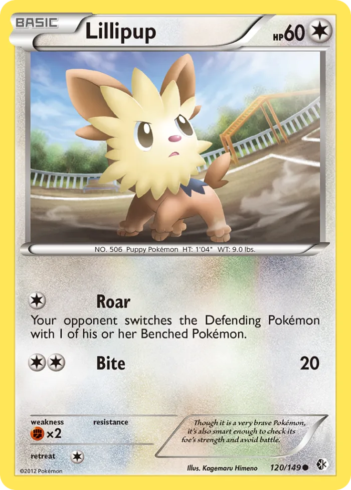 Lillipup #120 Boundaries Crossed Pokemon card