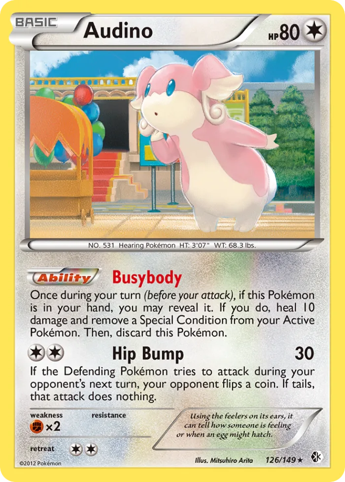 Audino #126 Boundaries Crossed Pokemon card