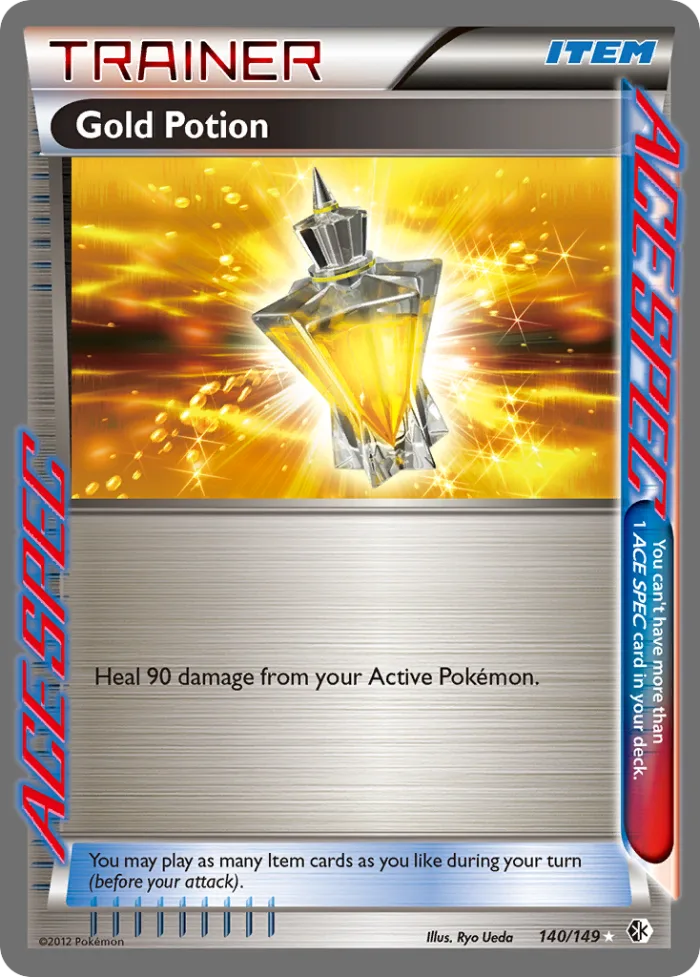 Gold Potion #140 Boundaries Crossed Pokemon card